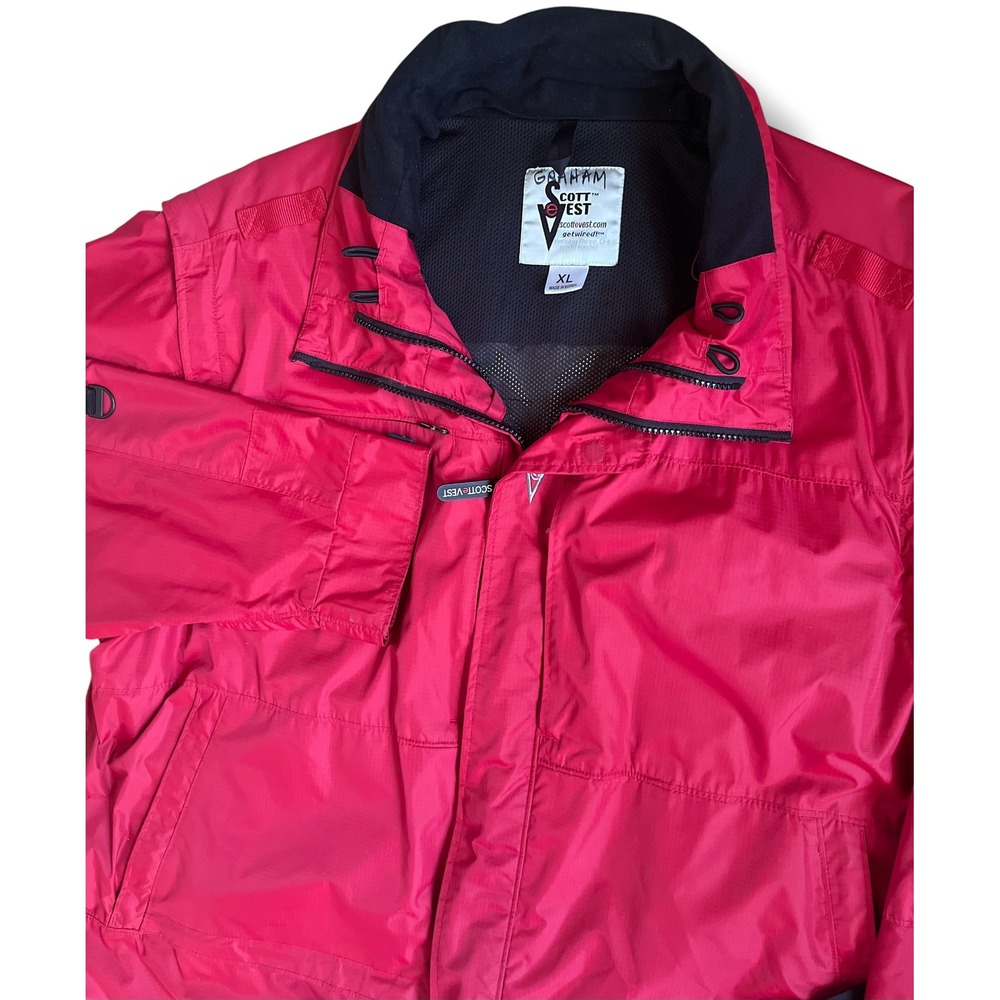 Scottevest Version Three.0+ TEC Red Travel Jacket Mens XL Multi-Pocket Ripstop